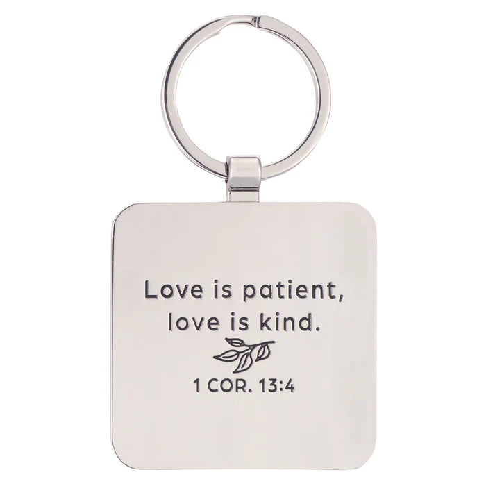 I Love You Mom Pink Epoxy-coated Metal Keychain