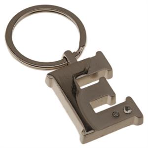 Two Tone Initial Key Chain with Jewels