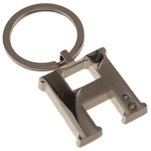 Two Tone Initial Key Chain with Jewels