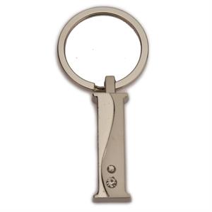 Two Tone Initial Key Chain with Jewels