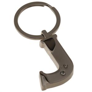 Two Tone Initial Key Chain with Jewels