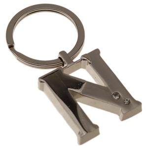 Two Tone Initial Key Chain with Jewels
