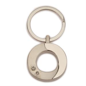 Two Tone Initial Key Chain with Jewels
