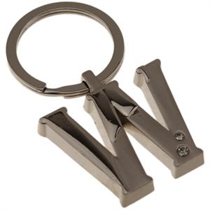 Two Tone Initial Key Chain with Jewels