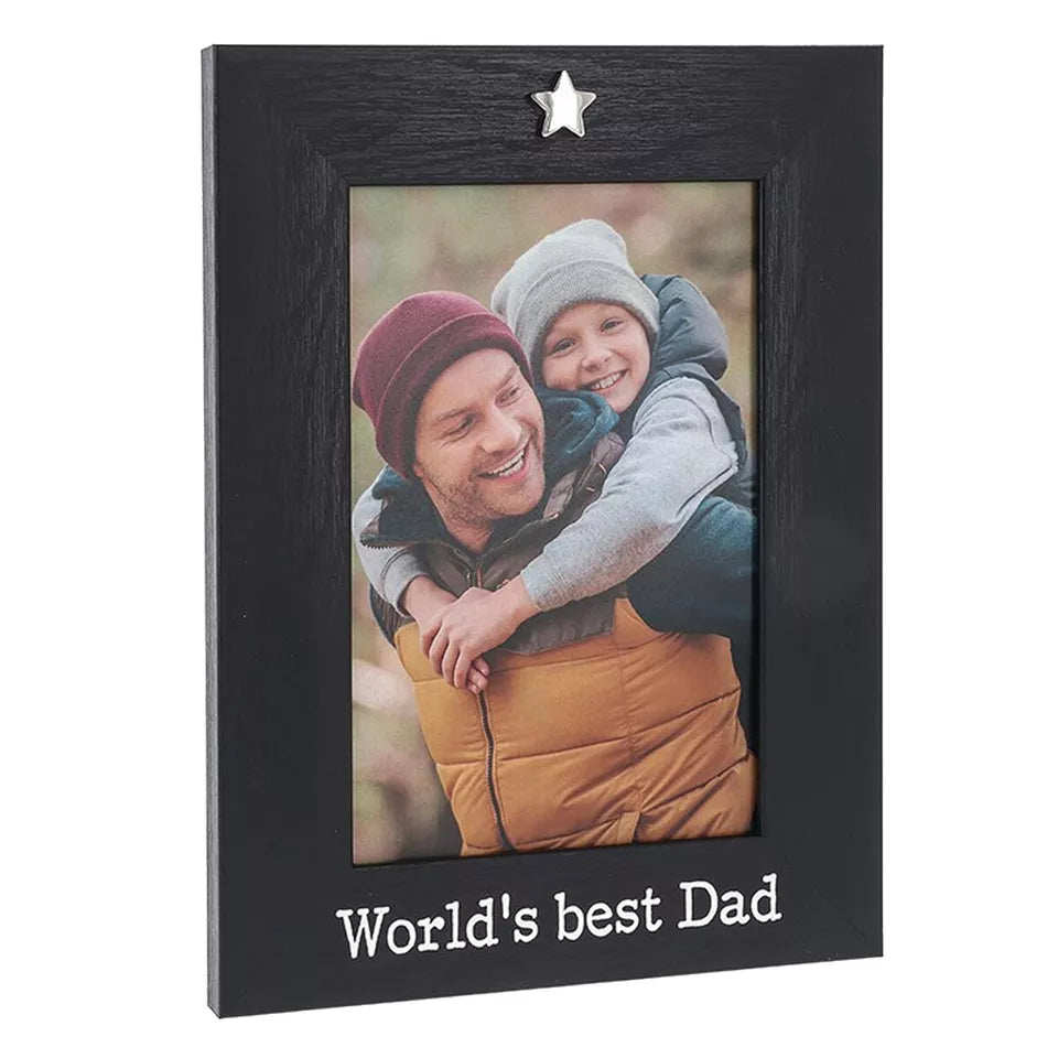Dad Photo Frame With Silver Star & Text