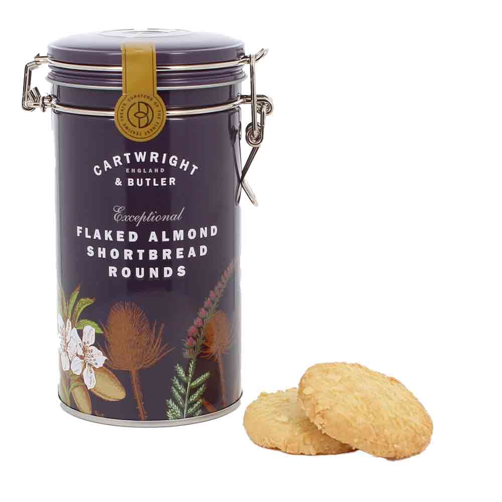 Cartwright Butler Flaked Almond Shortbread Biscuits In Tin, 200g