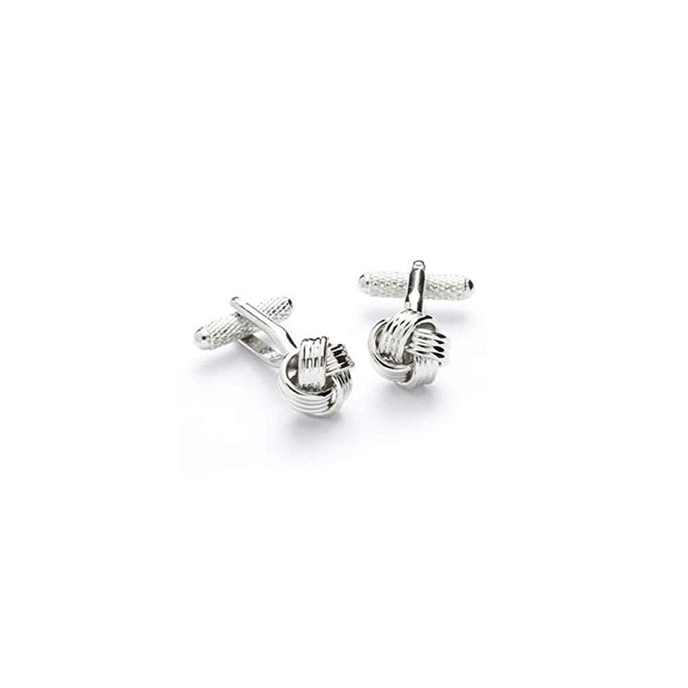 Onyx Art Rhodium Knot Cufflinks