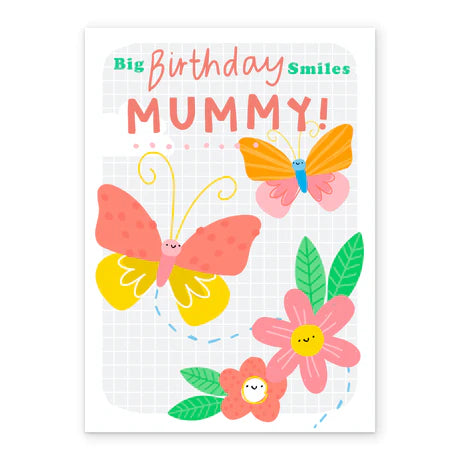 Mummy Butterflies & Flowers Card