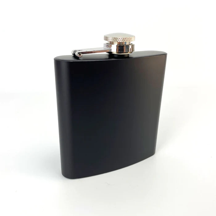 Matt Black Hip Flask- 6oz