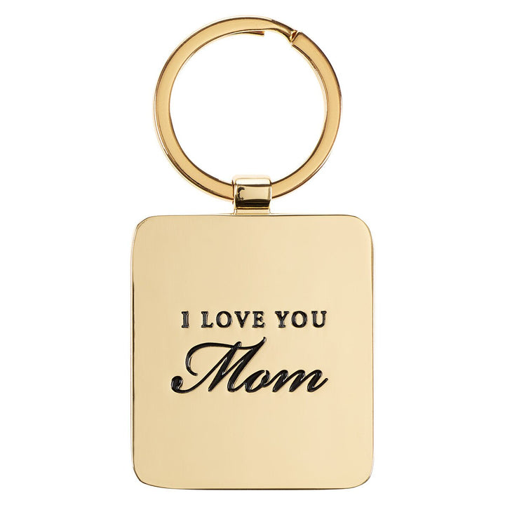 First My Mother Pink Peony Epoxy-coated Metal Keychain