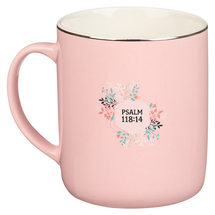 CAG White/Pink My Strength & My Song Ceramic Mug