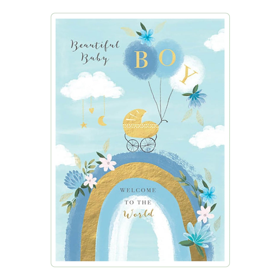 Welcome To The World Baby Boy Greeting Card – Celebrations
