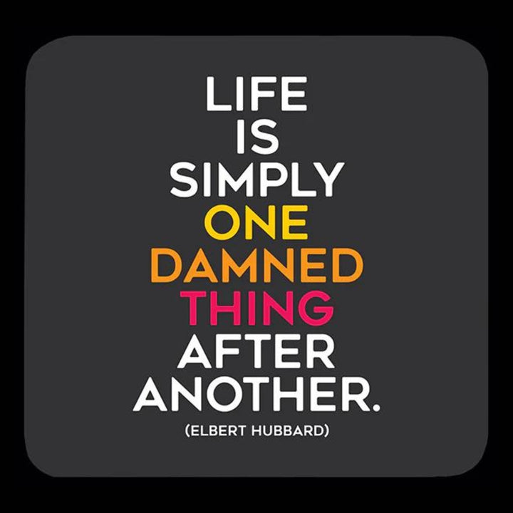 Black Wooden Coaster- Life Is Simply