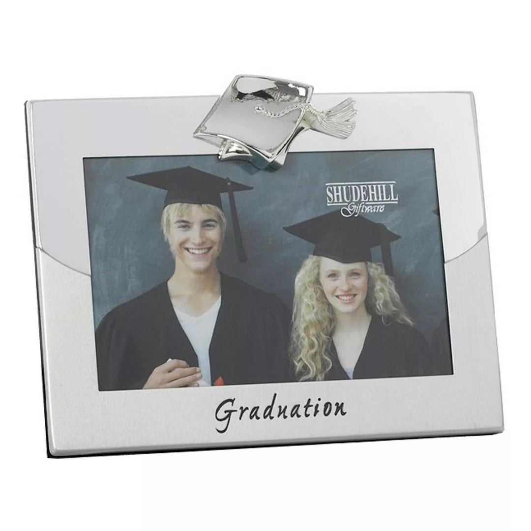 Silver Graduation Photo Frame with Hat Attachment