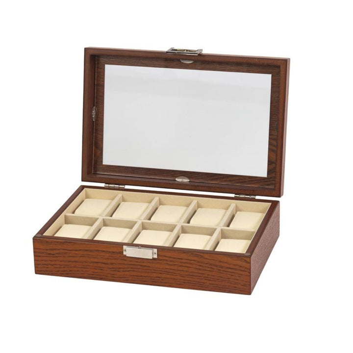 Dark Beech 10 Watch Box