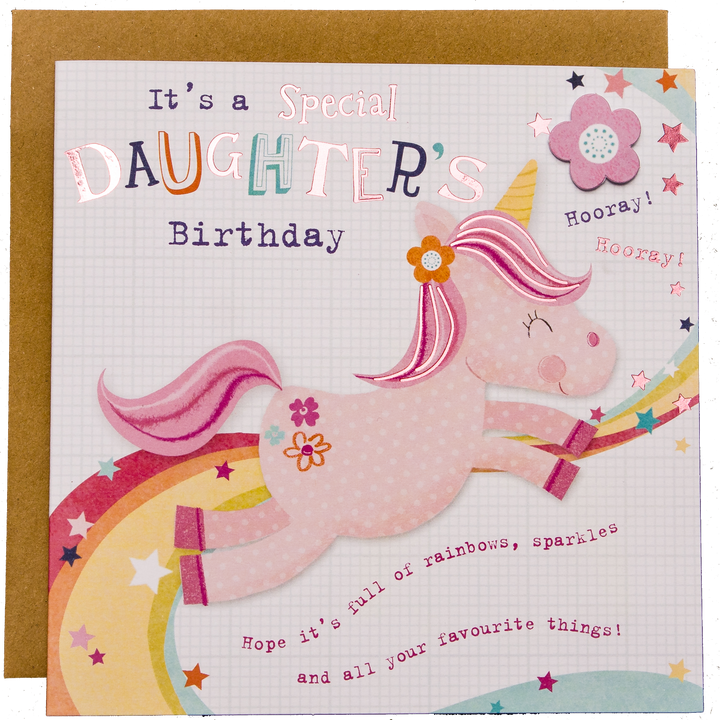 Birthday Greeting Card For Daughter - Unicorn Design