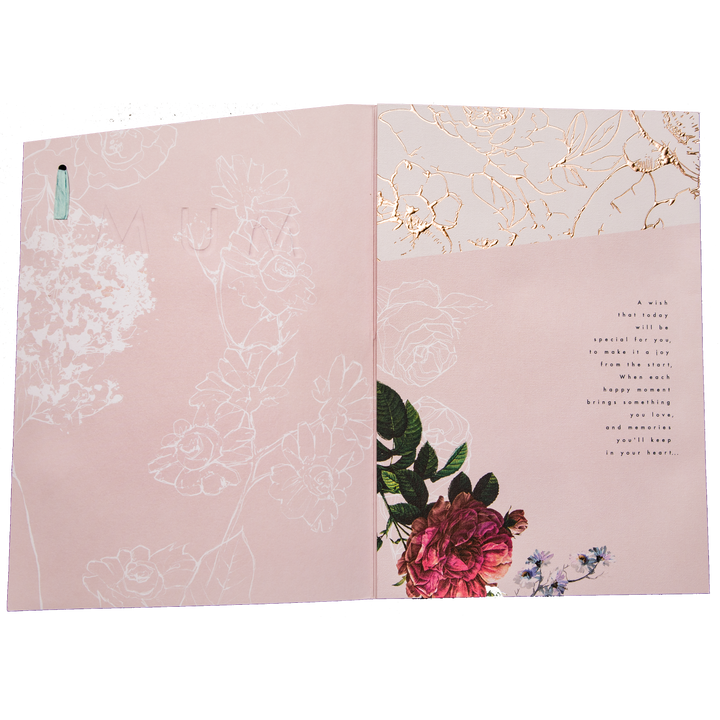 Floral Design Heartfelt Greeting Card for Mum
