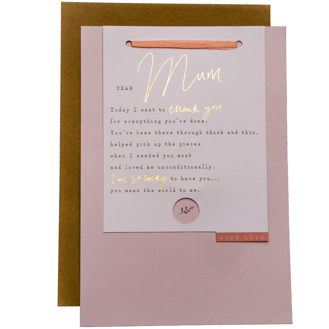 Thank You Mum birthday Greeting Card