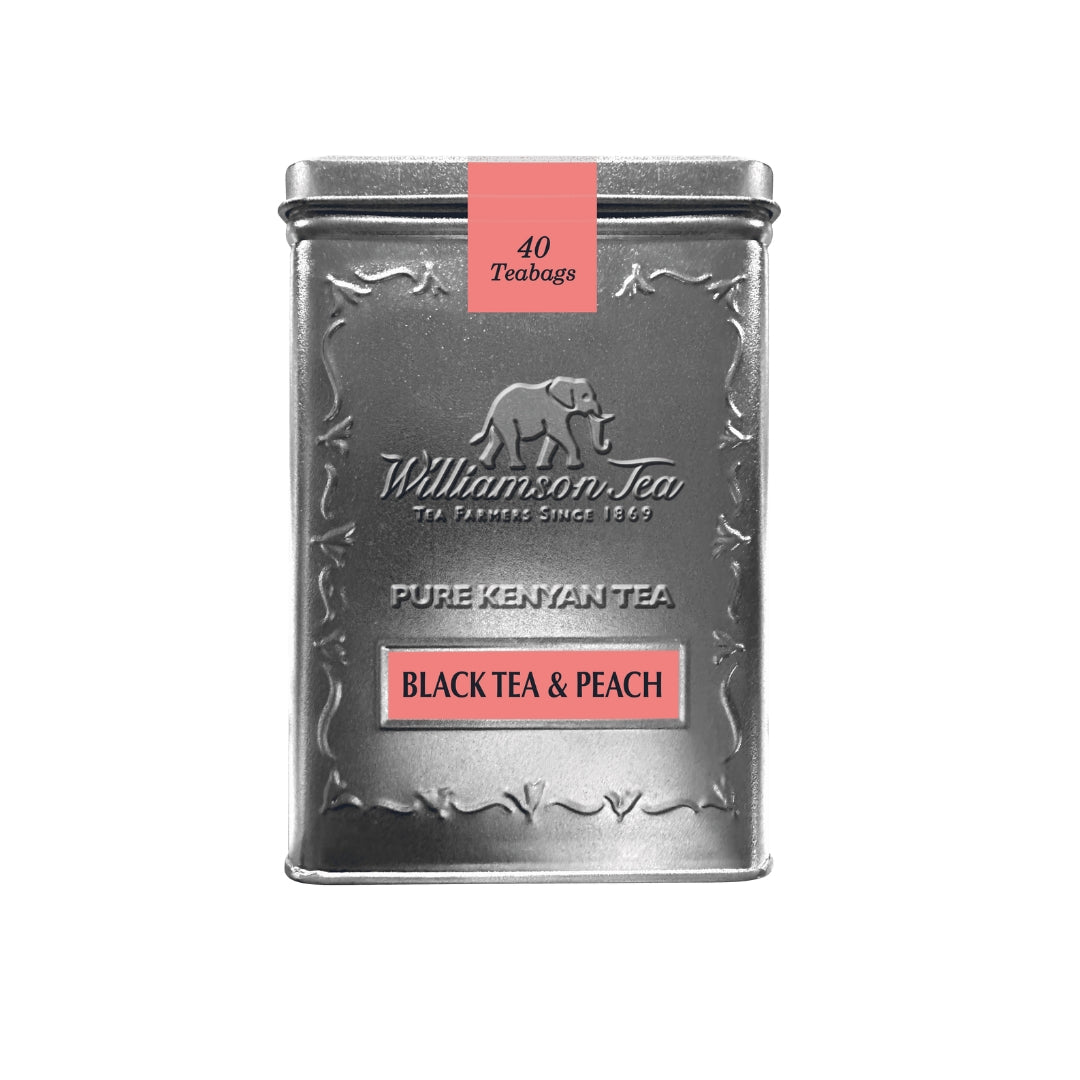 Williamson Tea Black Tea & Peach Heritage Square Tin- 80g