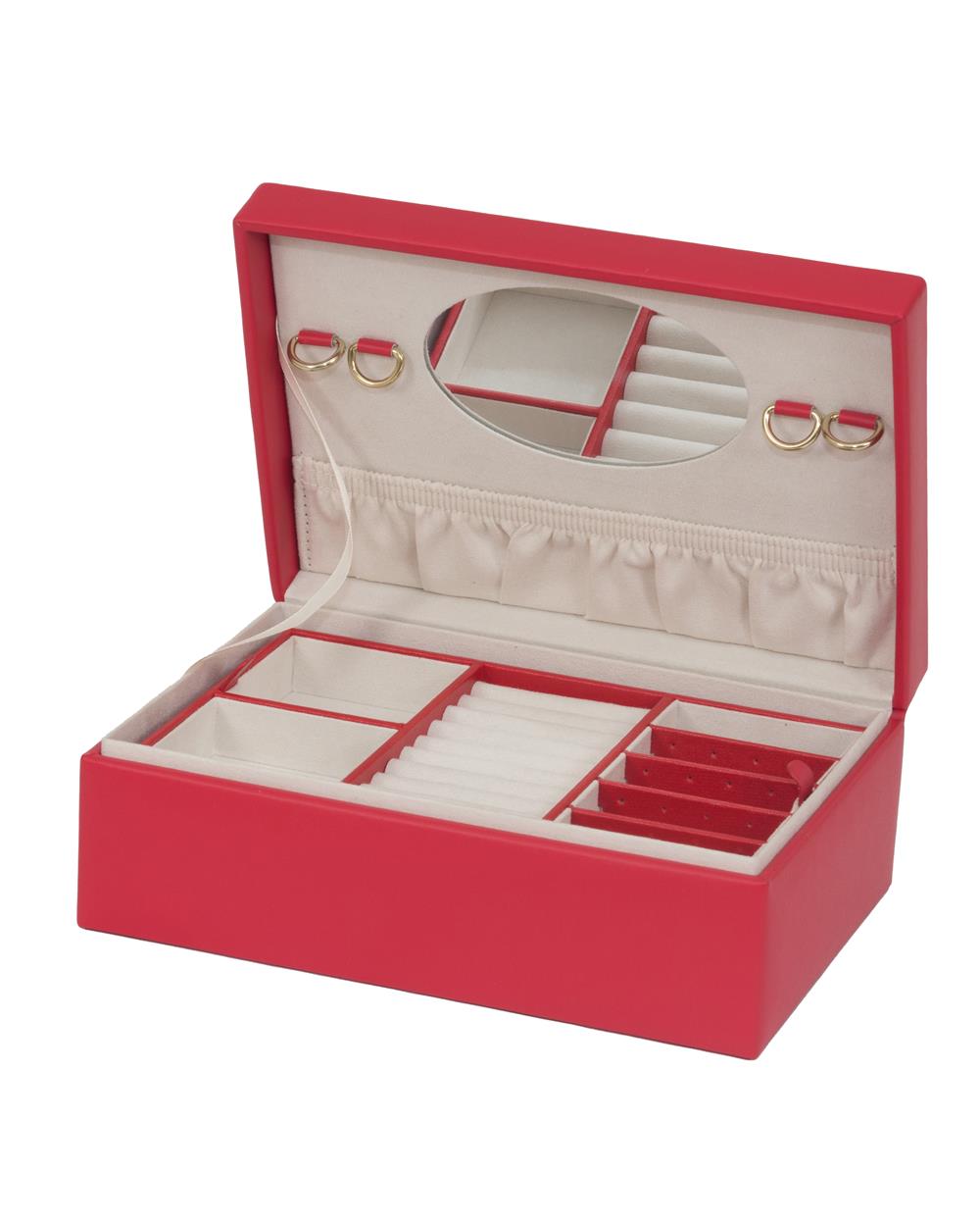 Peggy Red Bonded Leather Jewellery Box