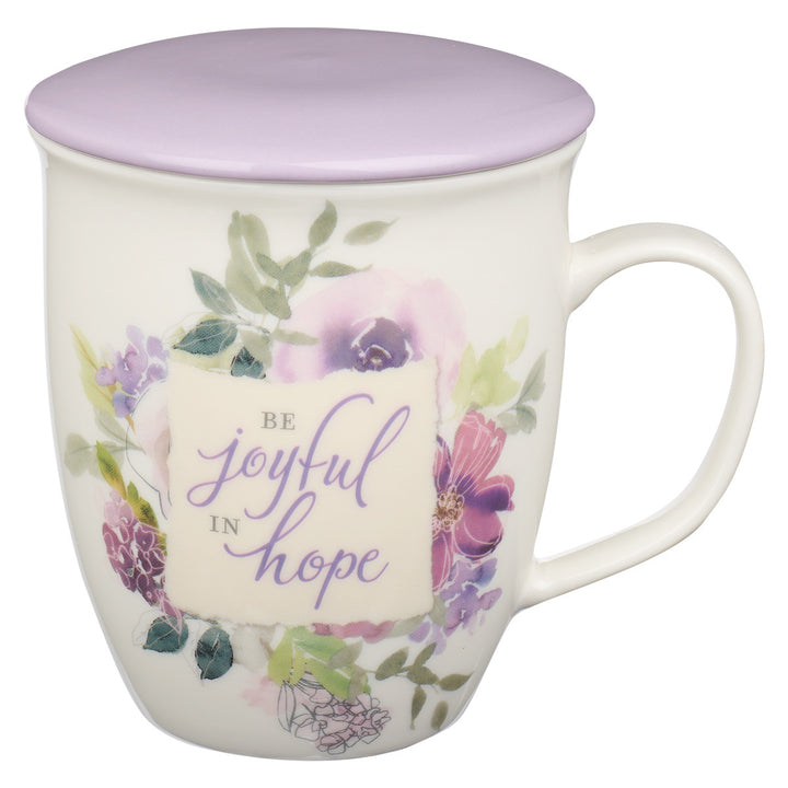 CAG Be Joyful in Hope Lilac Lidded Ceramic Coffee Mug