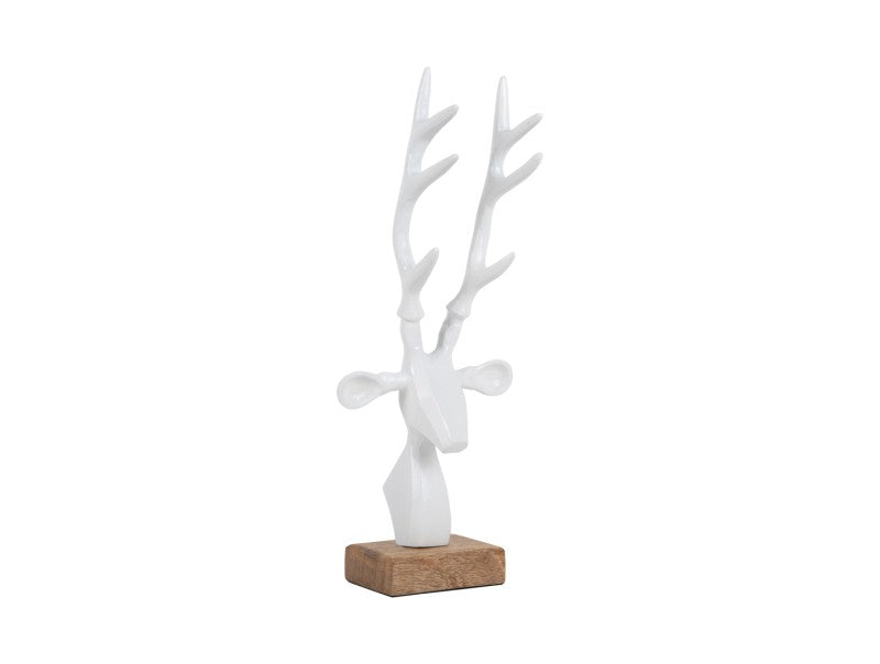 Matt White Statue Reindeer Head