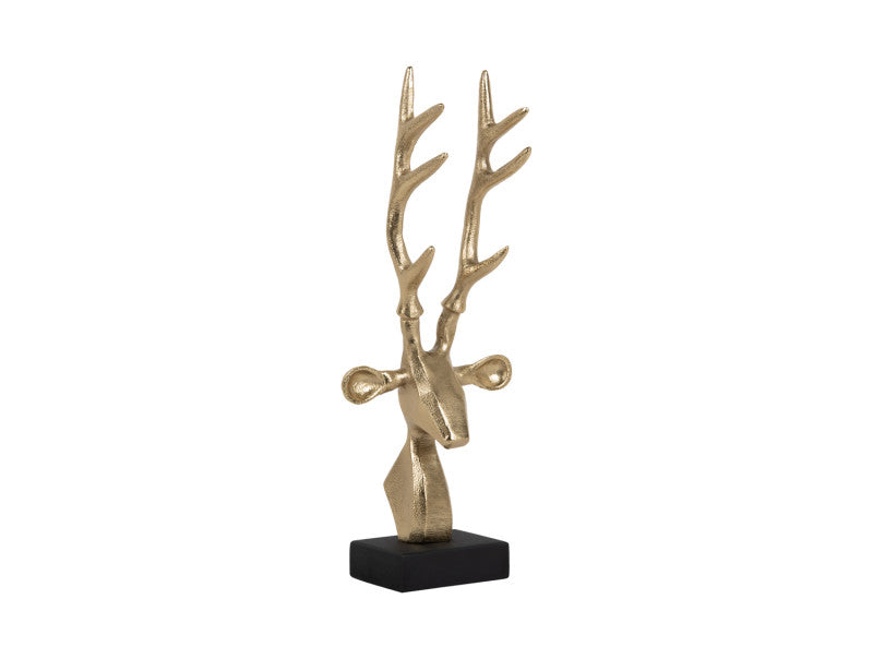 Brushed Gold Statue Reindeer Head