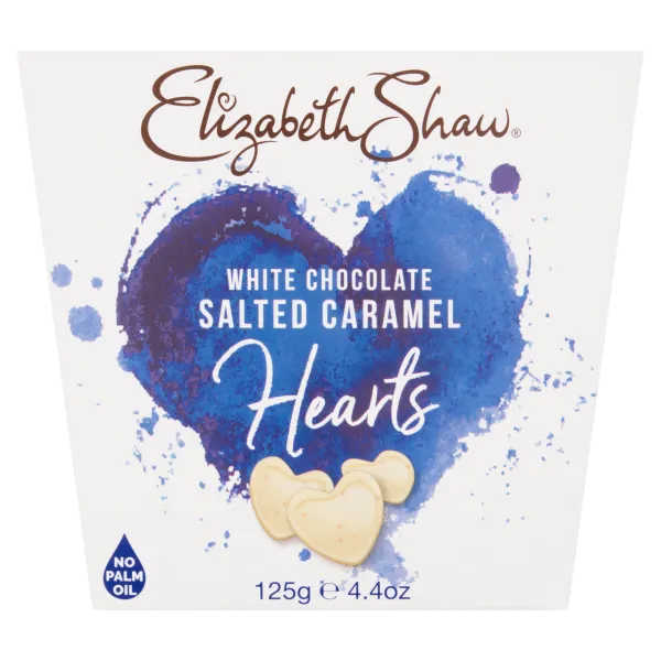 Elizabeth Shaw White Chocolate Salted Caramel Hearts-125g