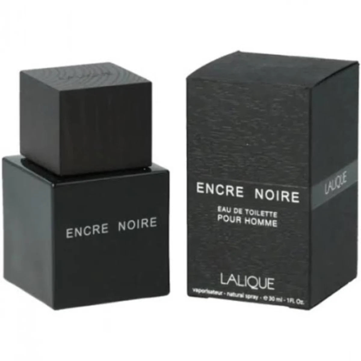 Lalique Encre Noire EDT 100ml Male Perfume with box, a sleek black bottle ideal for gifting on Father's Day or anniversaries.