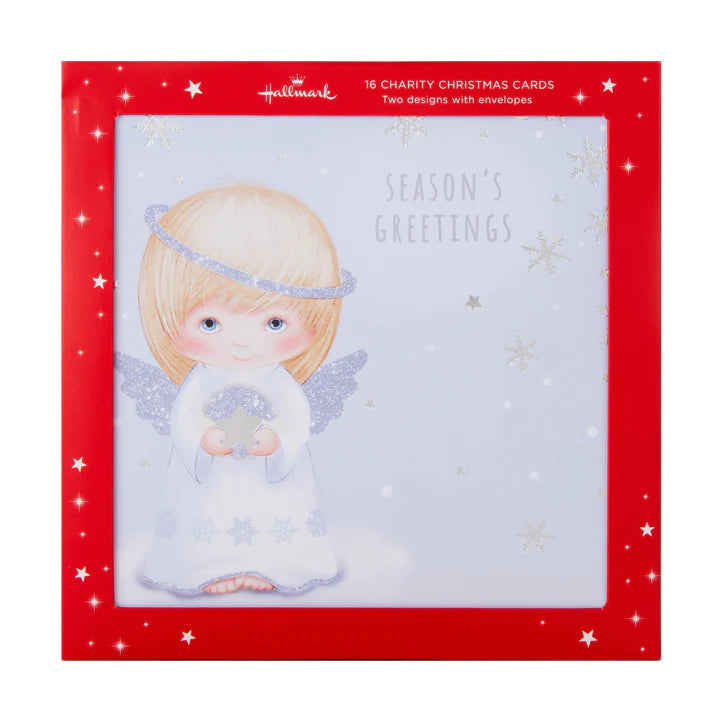 Charity Christmas Cards - Pack of 16 in 2 Festive Angel Designs