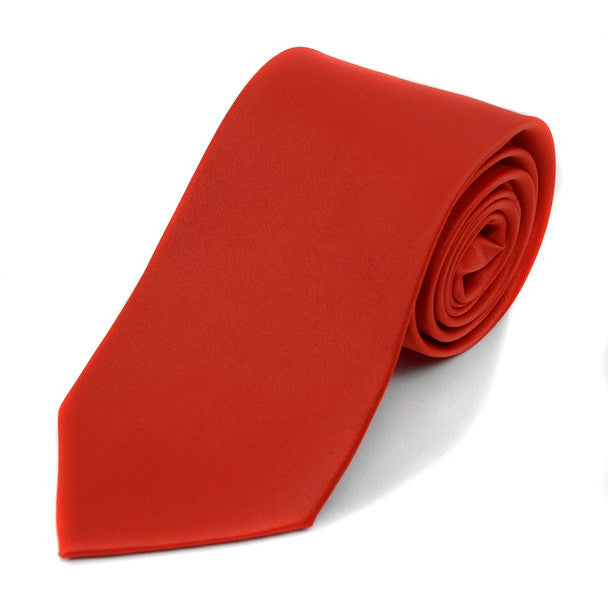3.25" Poly Solid Satin Tie & Matching Hanky Set