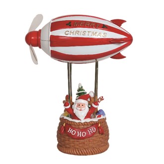 LED Light Up Santa Balloon With Rotating Propeller Message -20.5cm