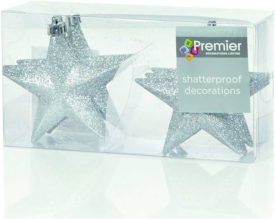 Shatterproof Glitter Stars Christmas Decor - 6