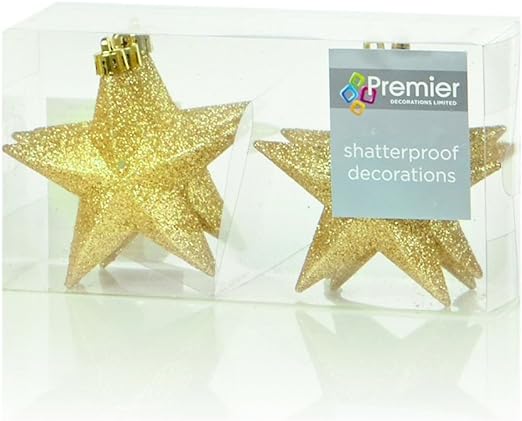 Shatterproof Glitter Stars Christmas Decor - 6