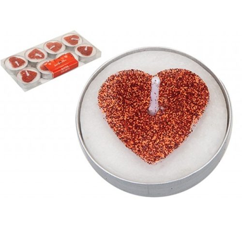 737086-GLITTER HEART TEALIGHT CANDLES