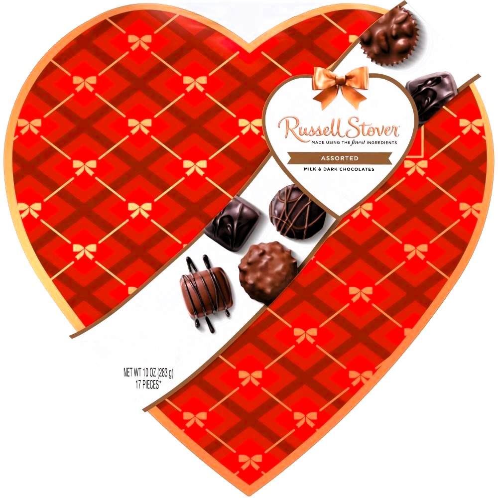 Russell Stover Assorted Chocolates Heart Shaped Sampler, 10 oz