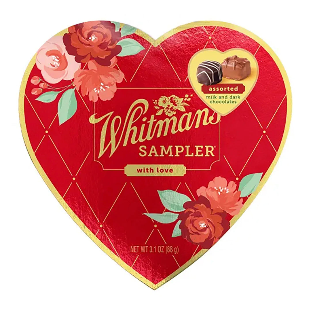 Whitman's Sampler Assorted Milk & Dark Chocolate Heart Box- 88g