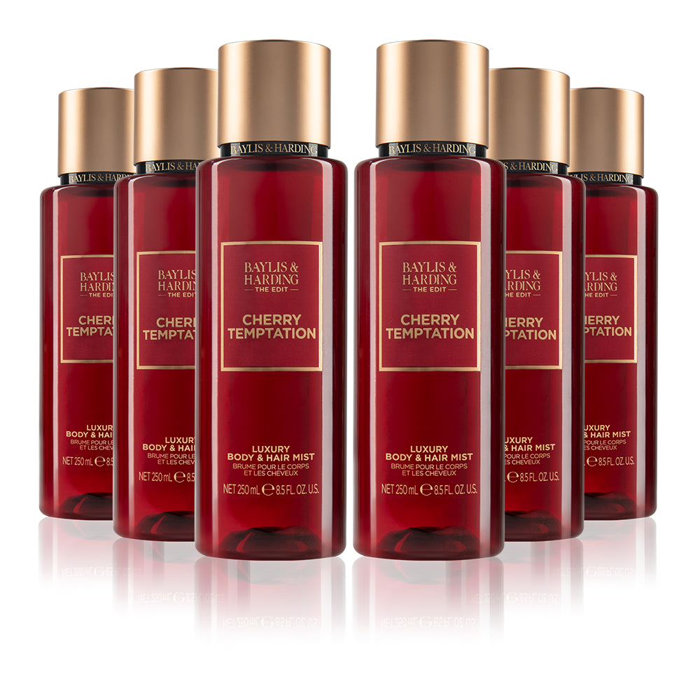 Set of 6 EDIT Cherry Temptation Body & Hair Mist- 250ml