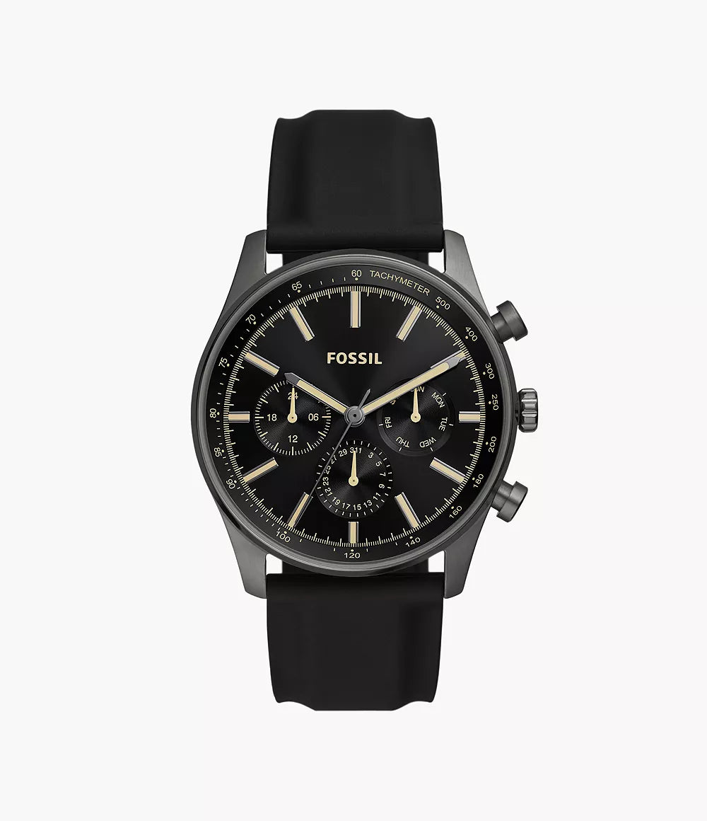 Sullivan Multifunction Black Silicone Watch