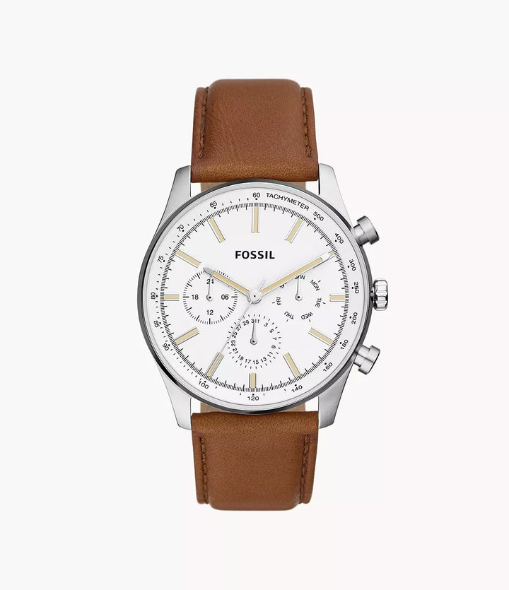 Sullivan Multifunction Medium Brown Leather Watch