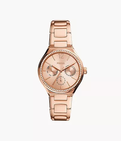 Fossil Eevie Multifunction Rose Gold Stainless Steel Female Watch