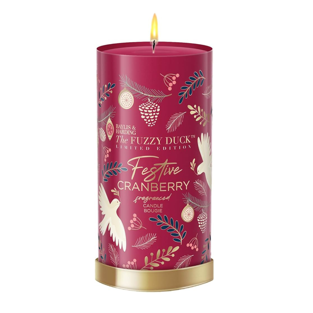 Baylis & Harding The Fuzzy Duck Winter Wonderland Festive Cranberry Candle Gift- FDWW251WICKTALL