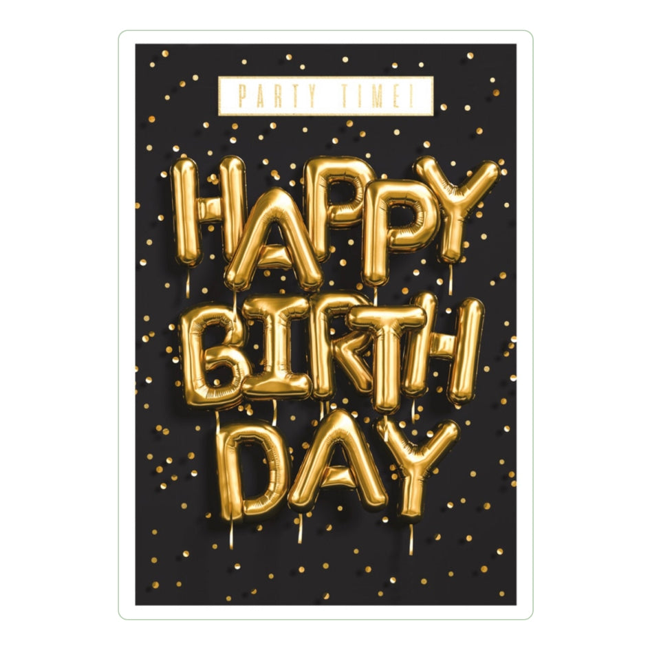 Party Time Black Birthday Greeting Card