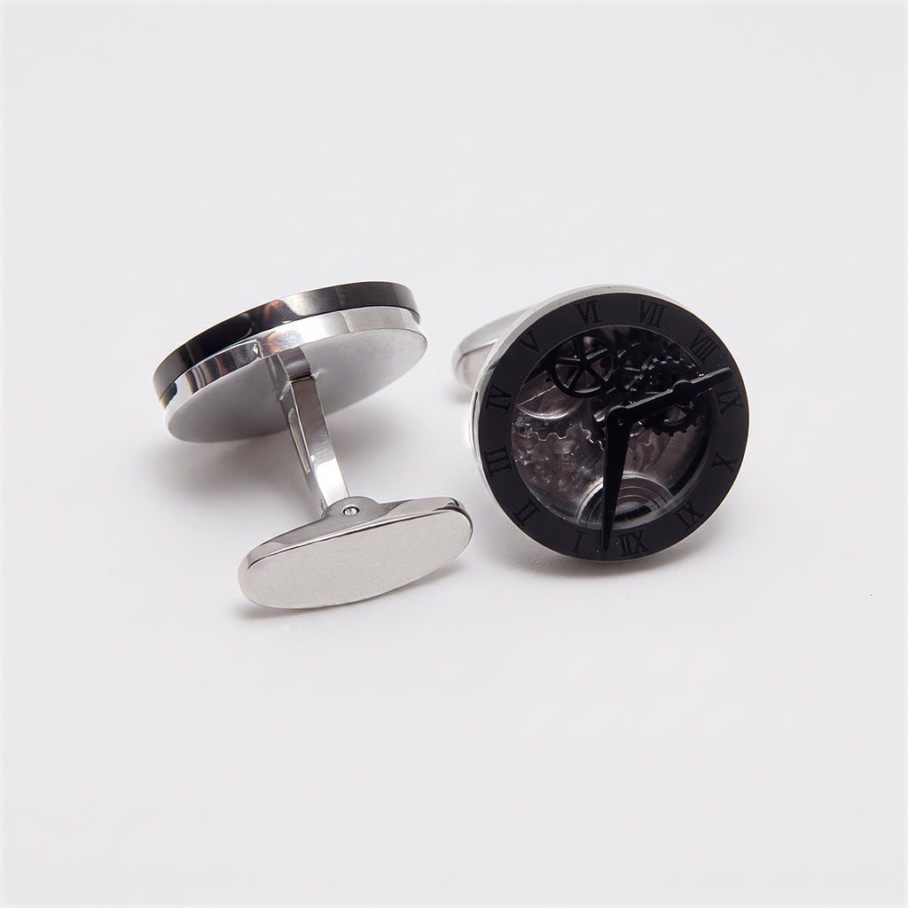 DS Accessories Watch Movement Black Cufflinks