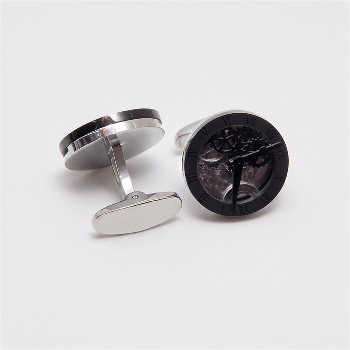 DS Accessories Watch Movement Black Cufflinks