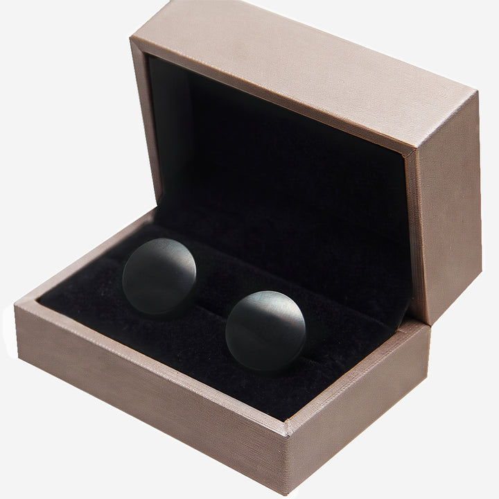 DS Accessories Sleek Matte Black Steel Cufflinks