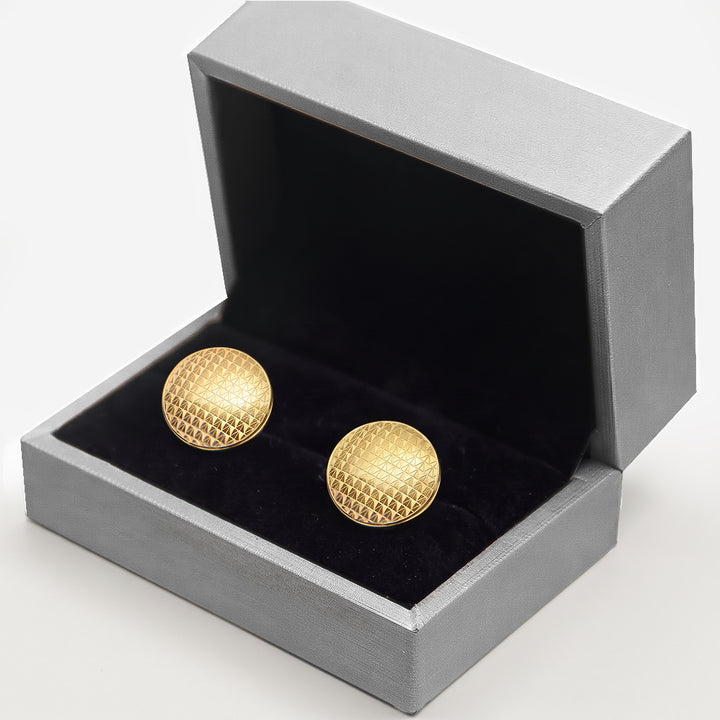 The Golden Grid: DS Accessories Gold Steel Cufflinks