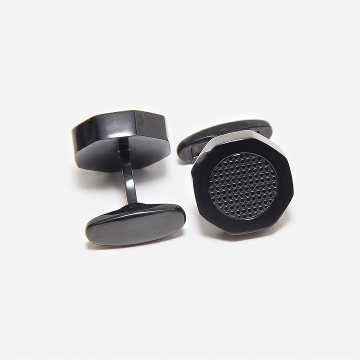 DS Accessories Steel Octagonal Cufflinks