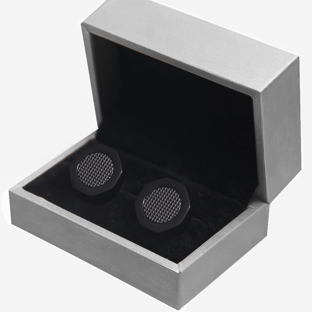DS Accessories Steel Octagonal Cufflinks