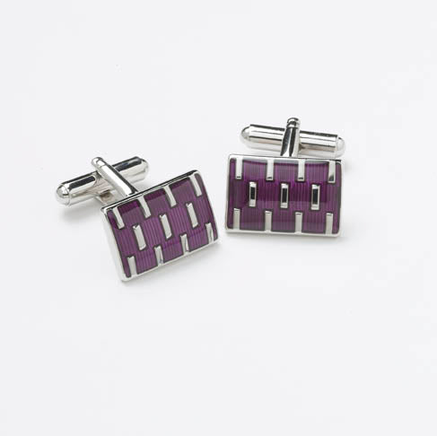 Onyx Art Purple Enamel Cufflinks